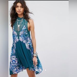 Free People Intimitely Marsha Lace Halter Floral Dress
